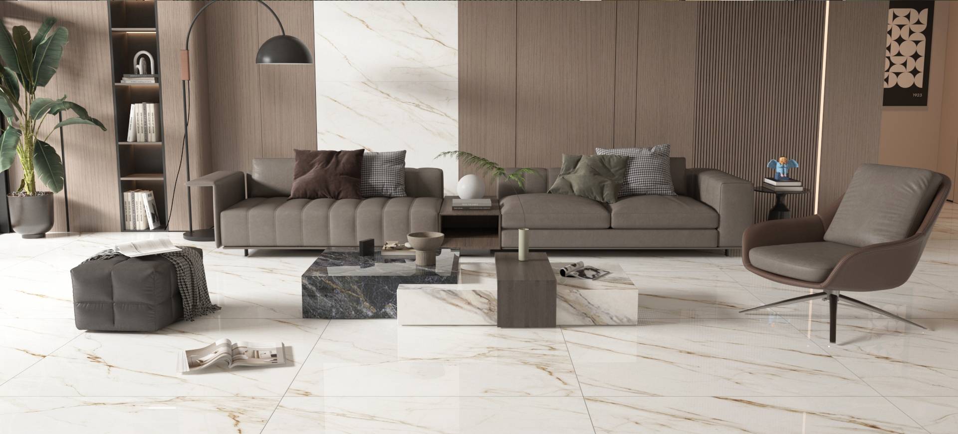 Porcelanato Polido Raggi Oro 120x120 Delta Nova - Imagem 2