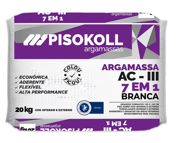 Argamassa AC 3 Branca Pisokoll 7 em 1