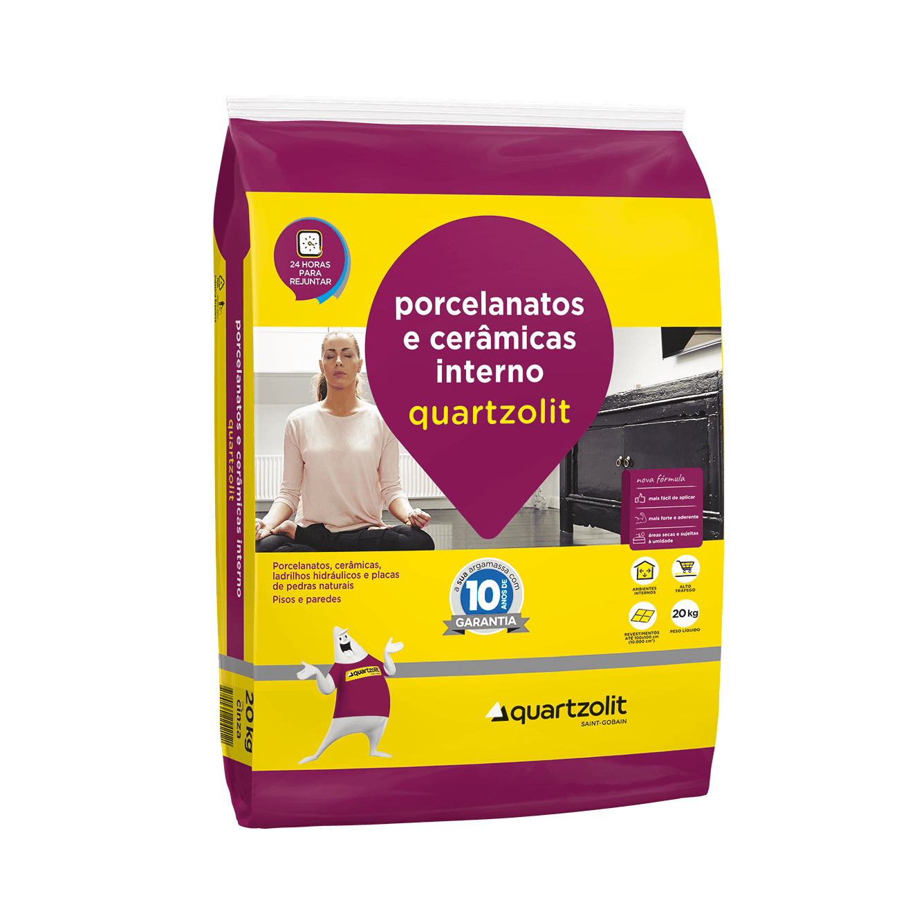 Argamassa Porcelanato e Cerâmica Interno Cinza Quartzolit